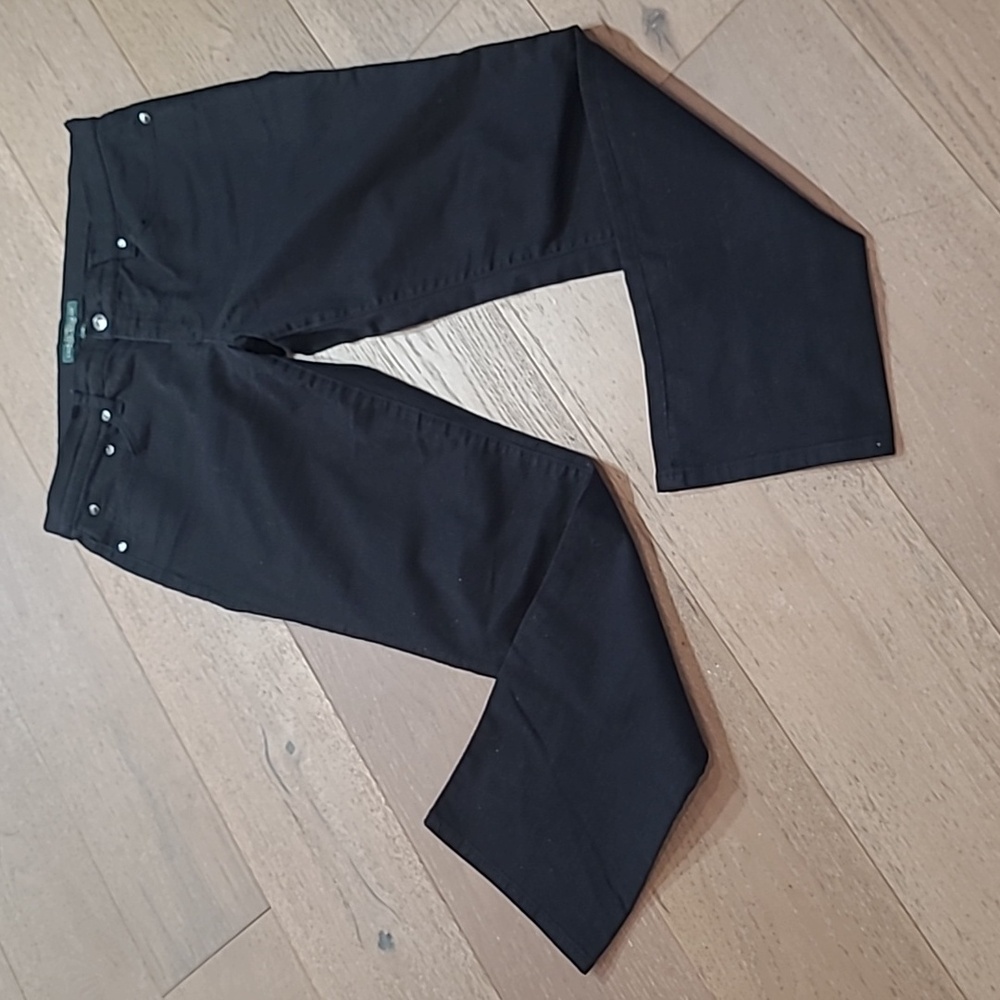 EUC Lauren Ralph LaurenJeans Women's sz 12 Classic Straight Mid Rise Black Denim